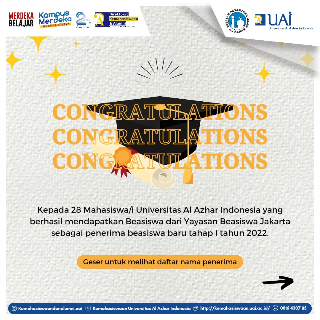 Hasil Penerimaaan Beasiswa Penerima Baru 2022 oleh Yayasan Beasiswa Jakarta